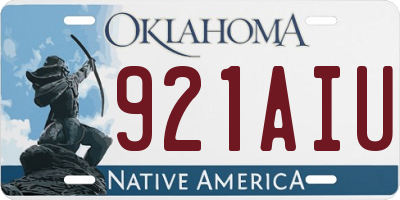 OK license plate 921AIU