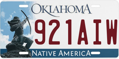 OK license plate 921AIW