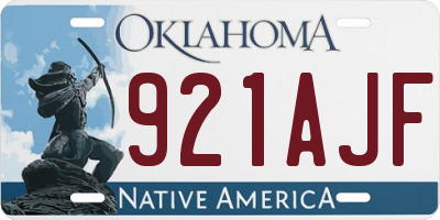 OK license plate 921AJF