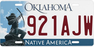 OK license plate 921AJW
