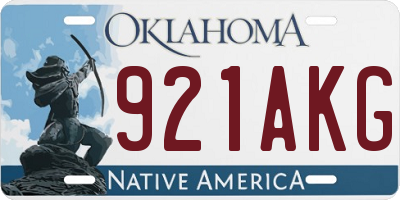 OK license plate 921AKG