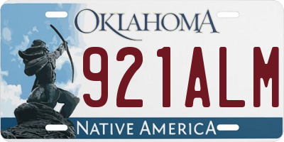OK license plate 921ALM