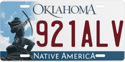 OK license plate 921ALV