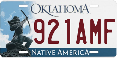OK license plate 921AMF