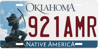 OK license plate 921AMR