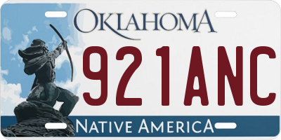 OK license plate 921ANC