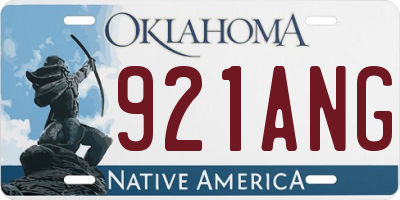 OK license plate 921ANG