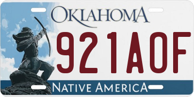 OK license plate 921AOF