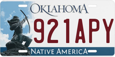 OK license plate 921APY