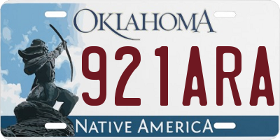OK license plate 921ARA