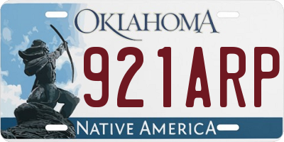 OK license plate 921ARP