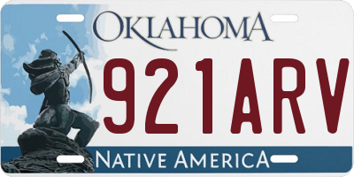 OK license plate 921ARV