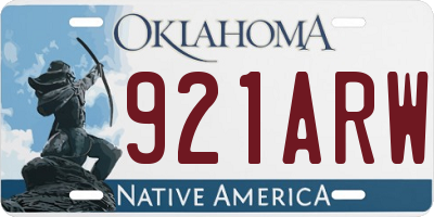 OK license plate 921ARW