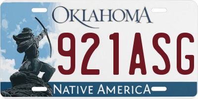 OK license plate 921ASG