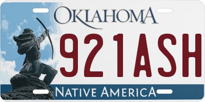 OK license plate 921ASH