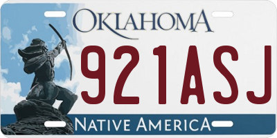 OK license plate 921ASJ