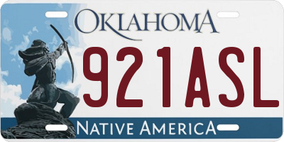 OK license plate 921ASL