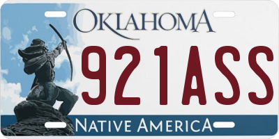 OK license plate 921ASS