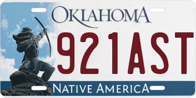 OK license plate 921AST