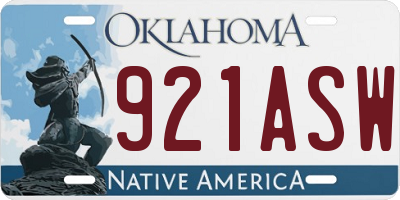 OK license plate 921ASW