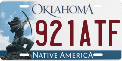 OK license plate 921ATF