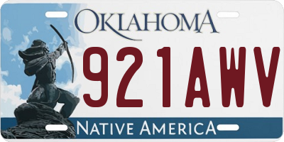 OK license plate 921AWV