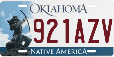 OK license plate 921AZV