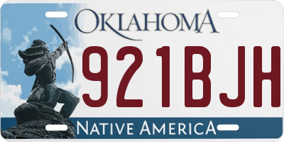 OK license plate 921BJH