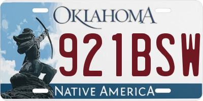 OK license plate 921BSW