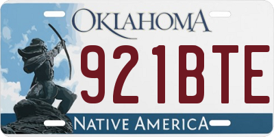 OK license plate 921BTE