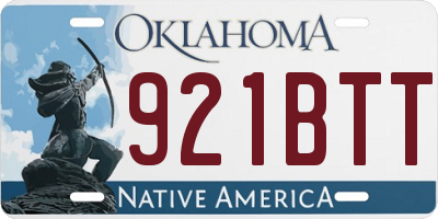 OK license plate 921BTT