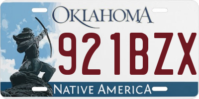 OK license plate 921BZX