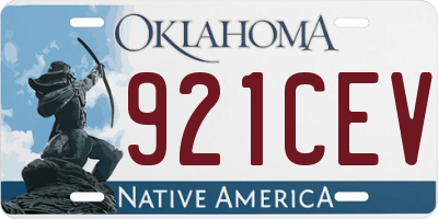 OK license plate 921CEV