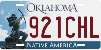 OK license plate 921CHL