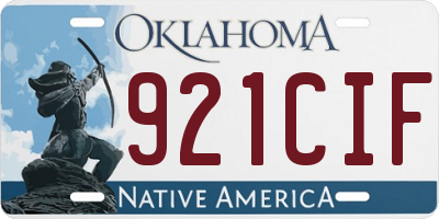 OK license plate 921CIF