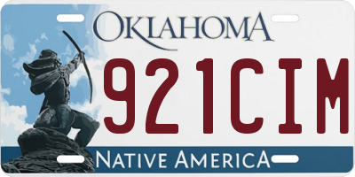 OK license plate 921CIM