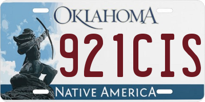 OK license plate 921CIS