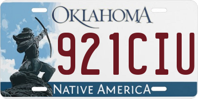 OK license plate 921CIU