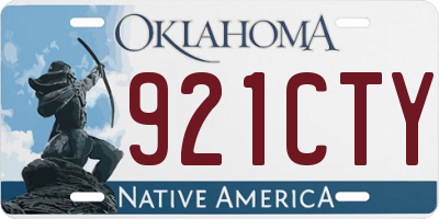 OK license plate 921CTY
