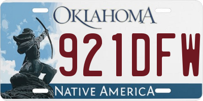 OK license plate 921DFW