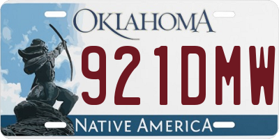 OK license plate 921DMW