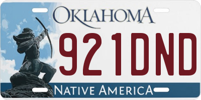 OK license plate 921DND