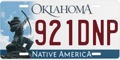 OK license plate 921DNP