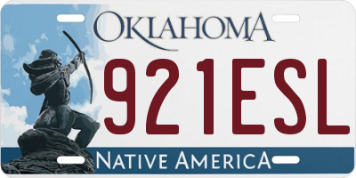 OK license plate 921ESL