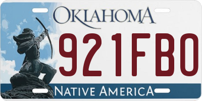 OK license plate 921FBO