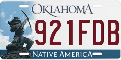OK license plate 921FDB