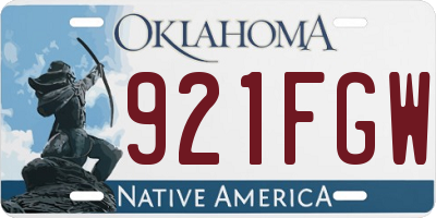 OK license plate 921FGW