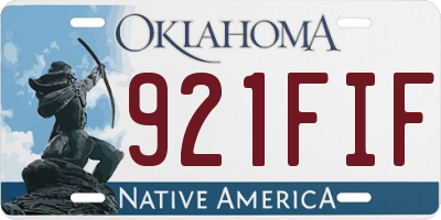OK license plate 921FIF