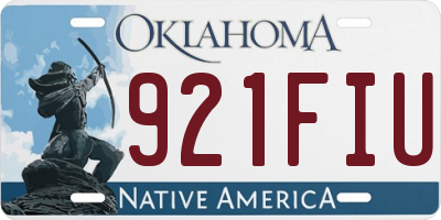 OK license plate 921FIU