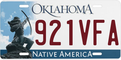 OK license plate 921VFA